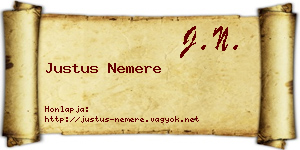 Justus Nemere névjegykártya